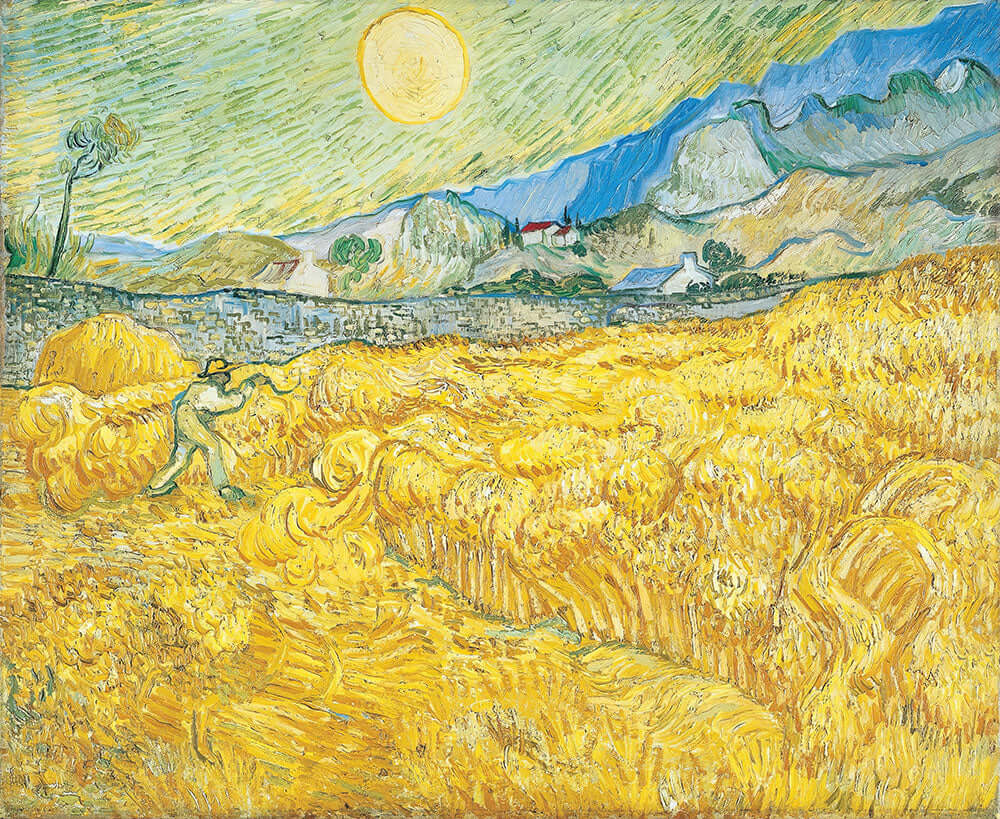 Wheat Field Behind Saint-Paul Hospital with a Reaper by Vincent van Gogh - Art Print - Zapista