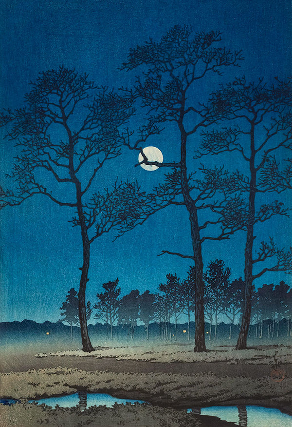 Winter Moon over Toyama Plain by Kawase Hasui - Art Print - Zapista