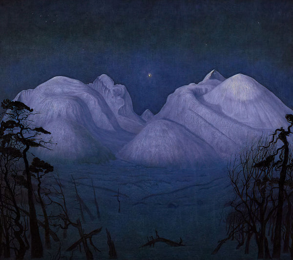 Winter Night in the Mountains by Harald Sohlberg - Art Print - Zapista