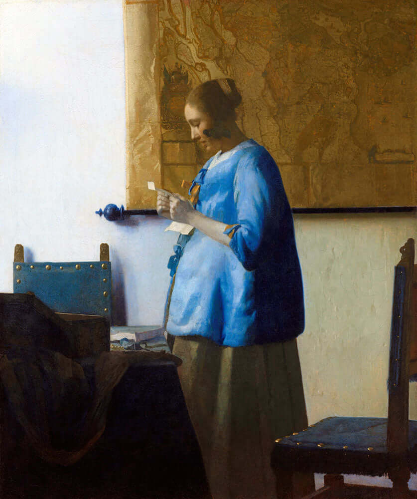 Woman Reading a Letter by Johannes Vermeer - Art Print - Zapista