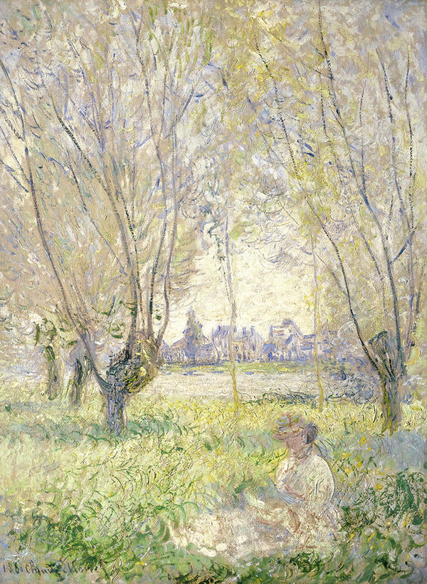 Woman Seated under the Willows by Claude Monet - Art Print - Zapista