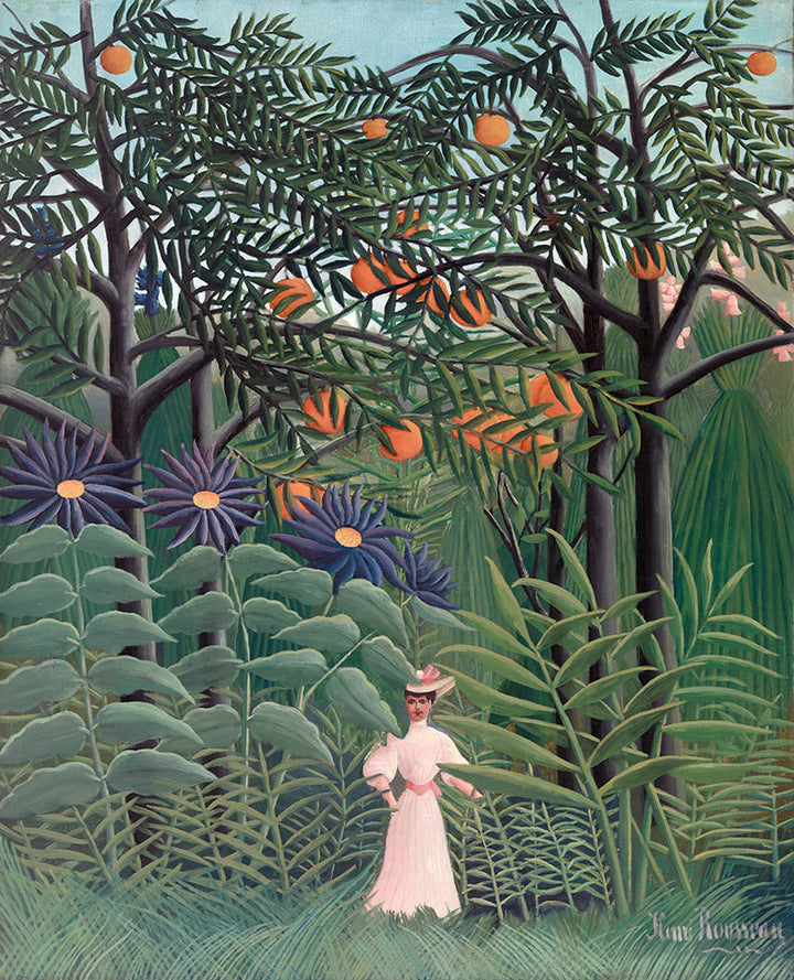 Woman Walking in an Exotic Forest by Henri Rousseau - Art Print - Zapista