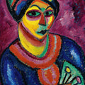 Woman With a Green Fan by Alexej von Jawlensky - Art Print - Zapista