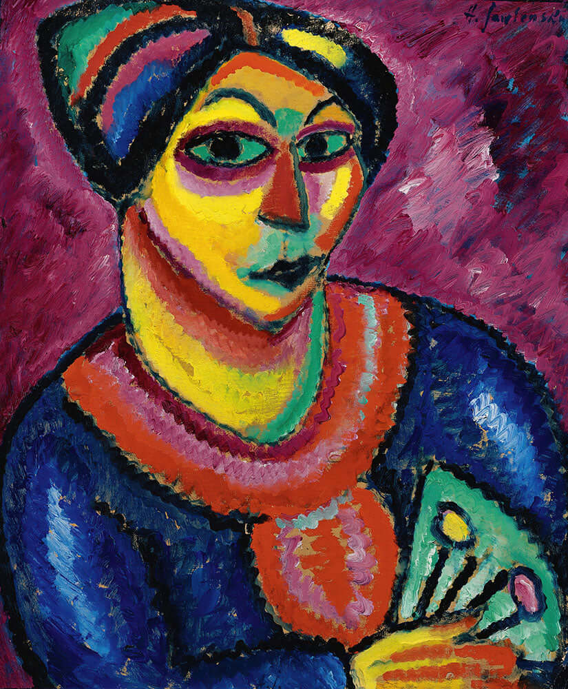 Woman With a Green Fan by Alexej von Jawlensky - Art Print - Zapista