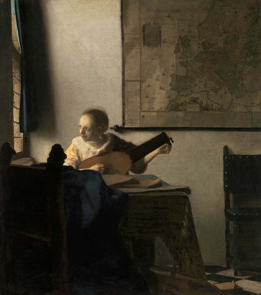 Woman with a Lute by Johannes Vermeer - Art Print - Zapista