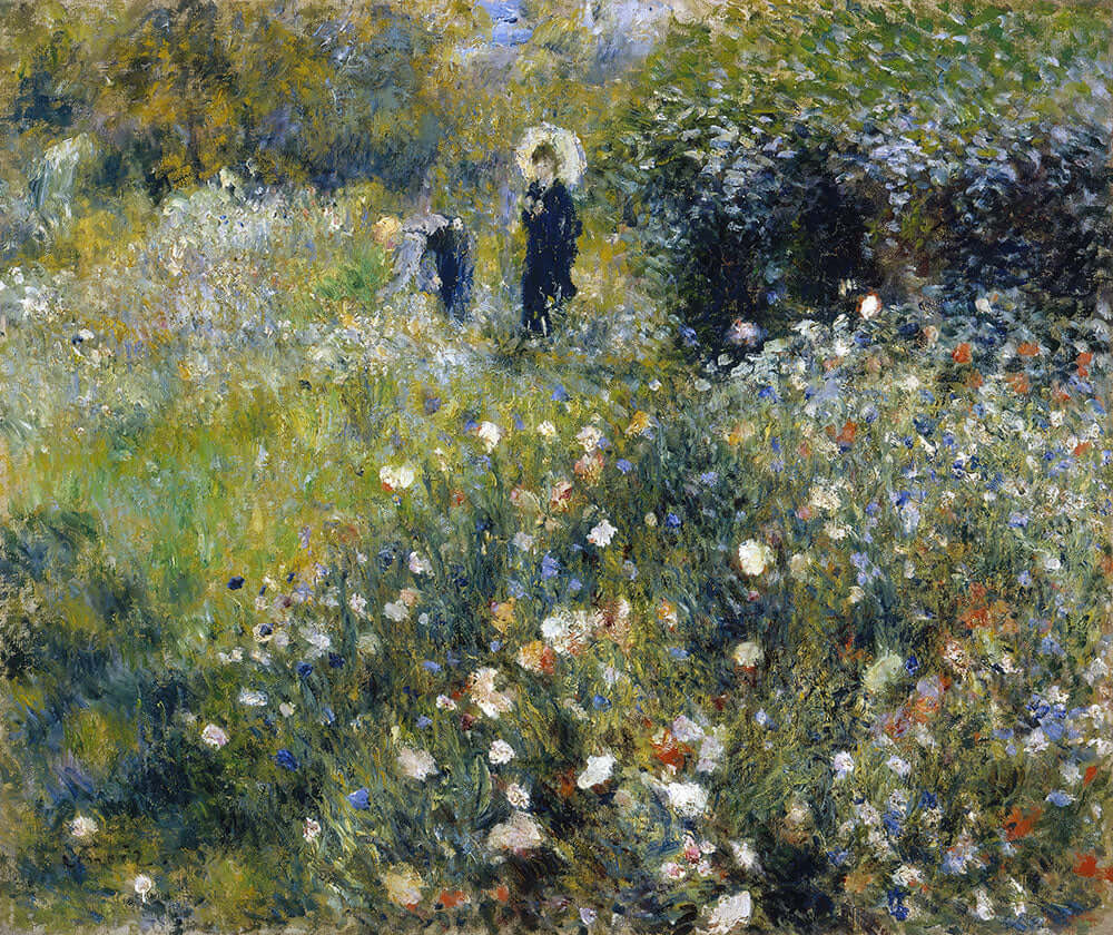 Woman with a Parasol in a Garden by Pierre-Auguste Renoir - Art Print - Zapista