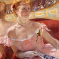 Woman with a Pearl Necklace in a Loge by Mary Cassatt - Art Print - Zapista
