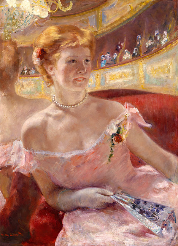 Woman with a Pearl Necklace in a Loge by Mary Cassatt - Art Print - Zapista