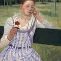 Woman with a Red Zinnia by Mary Cassatt - Art Print - Zapista