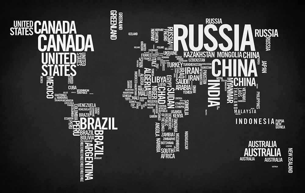 World Map Typo - Art Print - Zapista