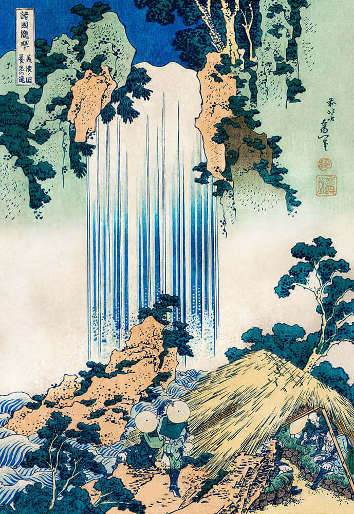 Yoro Waterfall in Mino Province (Mino no Yoro no taki) by Katsushika Hokusai - Art Print - Zapista