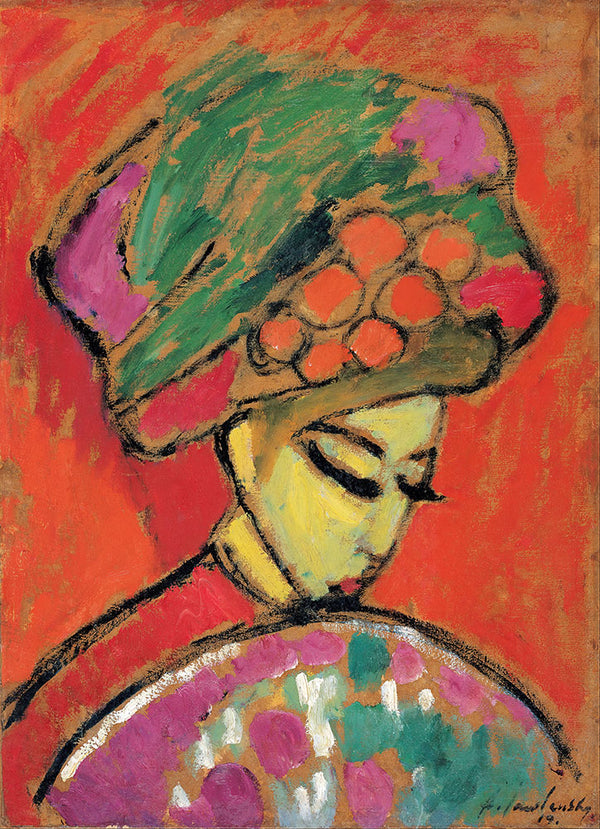 Young Girl with a Flowered Hat by Alexej von Jawlensky - Art Print - Zapista