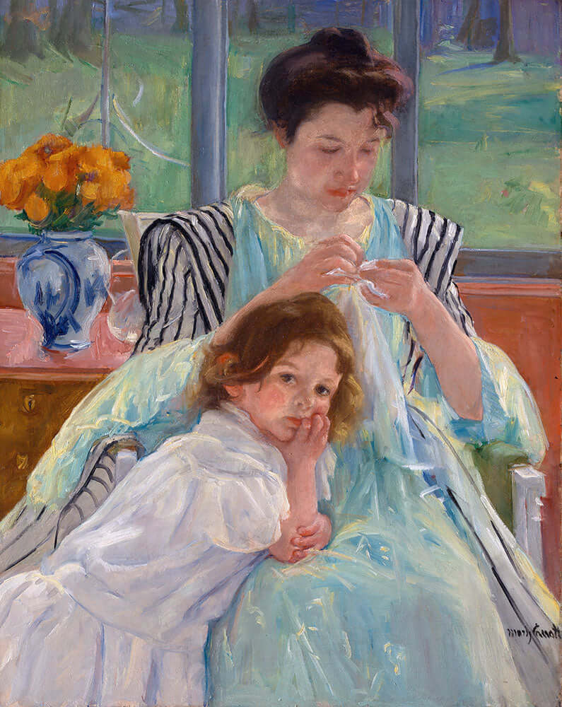 Young Mother Sewing by Mary Cassatt - Art Print - Zapista