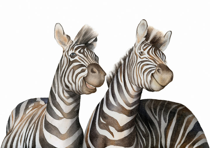 Zebras Watercolor - Art Print - Zapista