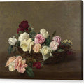 A Basket of Roses - Canvas Print