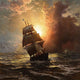 A Clipper at Sunset by Edward Moran - Art Print - Zapista