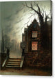 A Country House by Moonlight - Canvas Print