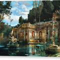 A Park Landscape with Nymphaeum, Rome - Canvas Print