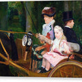 A Woman and a Girl Driving - Canvas Print