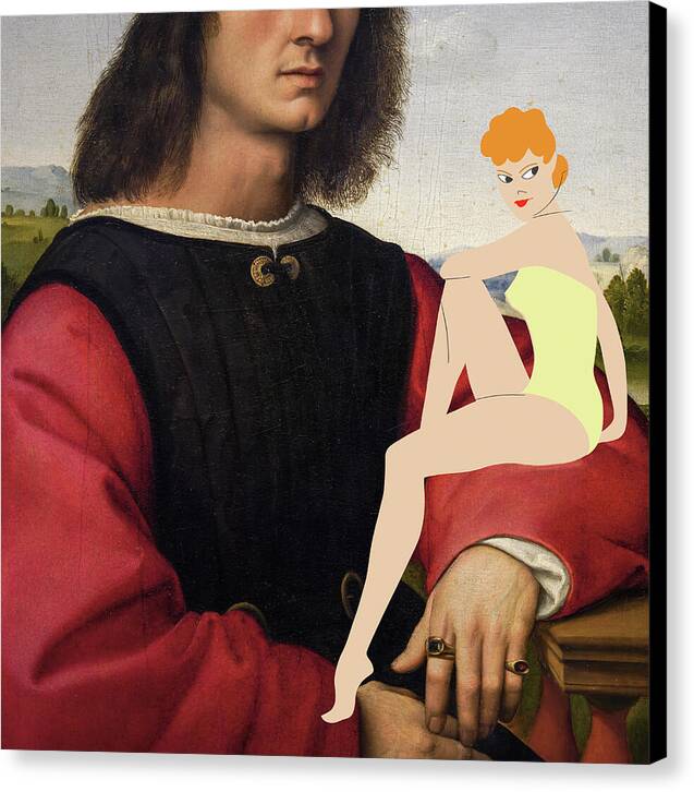 Agnolo Doni with Pin-up Girl - Canvas Print