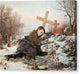 An Orphan on His Mother's Grave - Canvas Print