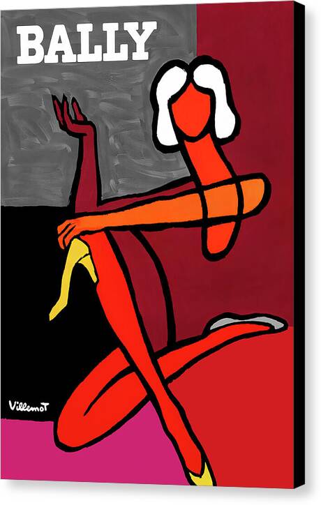 Bally Woman with a Yellow Shoe - Canvas Print