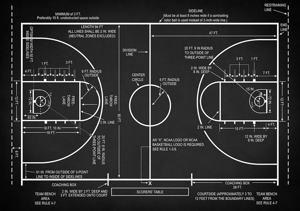 Basketball Court #1 - Art Print - Zapista