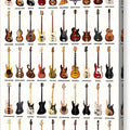 Bass Guitar Icons - Canvas Print