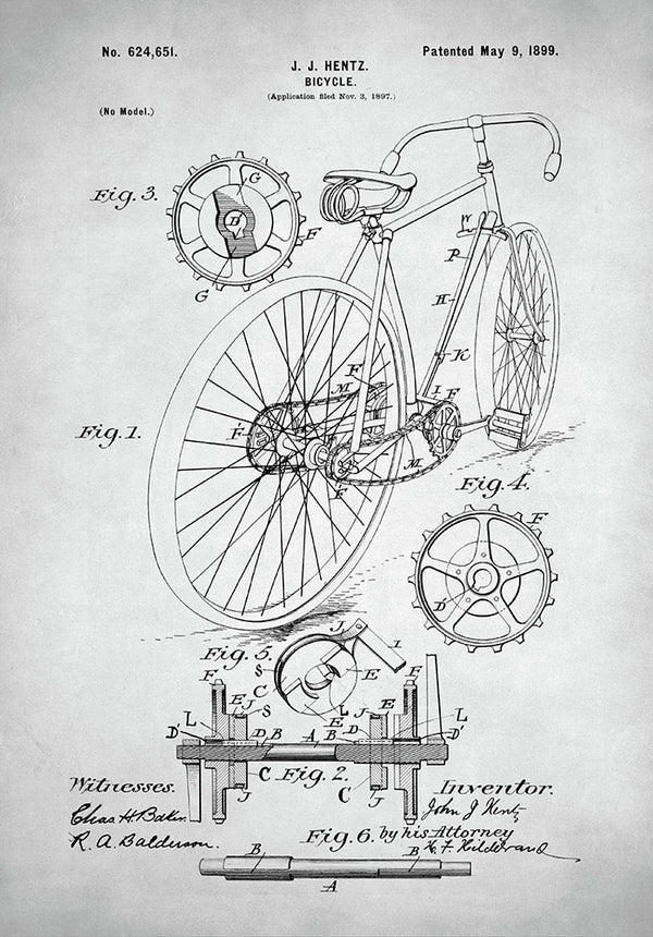 Bicycle Patent - Art Print - Zapista