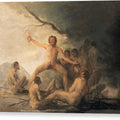 Cannibals Contemplating Human Remains - Canvas Print