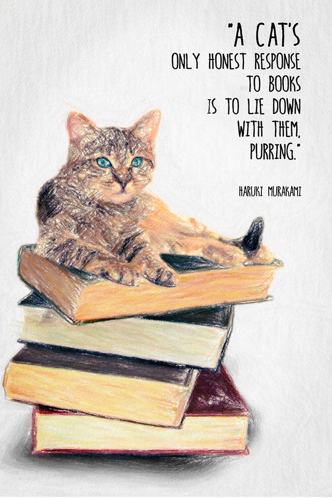 Cat Quote By Haruki Murakami - Art Print - Zapista