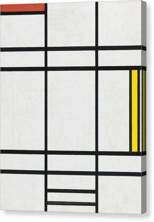 Composition in White, Red, and Yellow - Canvas Print