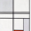 Composition No. 1 Gray-Red - Canvas Print