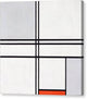 Composition No. 1 Gray-Red - Canvas Print