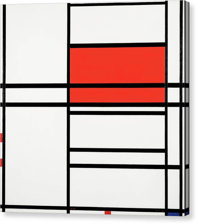 Composition No. 4 With Red and Blue - Canvas Print