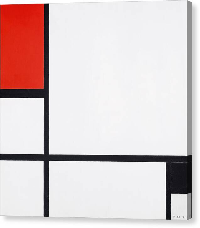 Composition No. I, with Red and Black - Canvas Print