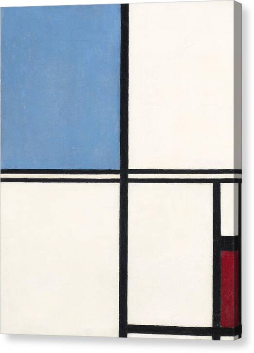 Composition with Blue and Red - Canvas Print