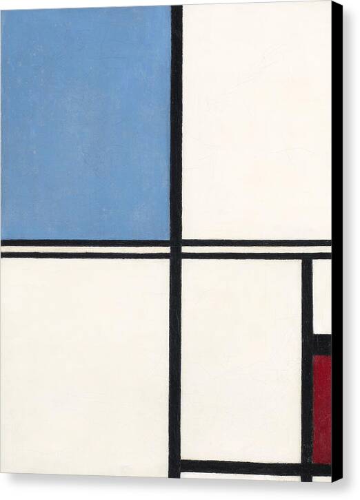 Composition with Blue and Red - Canvas Print