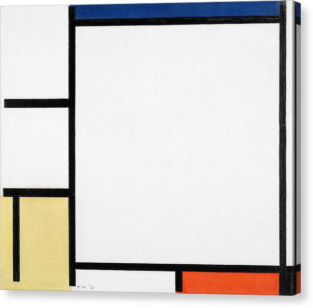 Composition with Blue, Yellow, Black, and Red - Canvas Print