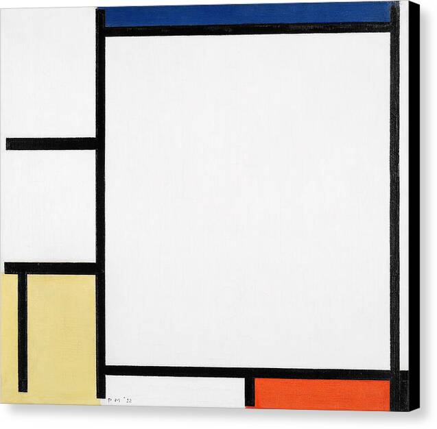 Composition with Blue, Yellow, Black, and Red - Canvas Print