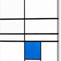 Composition With Double Line and Blue - Canvas Print