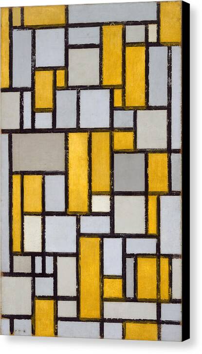 Composition with Grid No. 1 - Canvas Print
