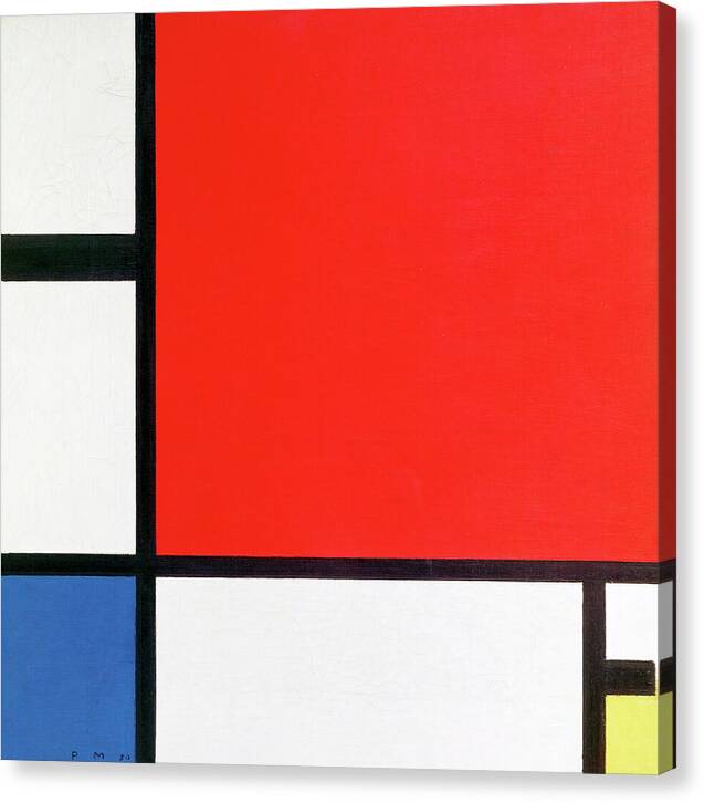 Composition with Red, Blue and Yellow - Canvas Print
