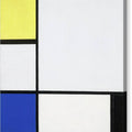 Composition with Yellow, Blue, Black and Light Blue - Canvas Print
