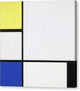Composition with Yellow, Blue, Black and Light Blue - Canvas Print