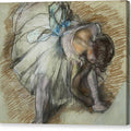 Dancer Adjusting Her Shoe - Canvas Print