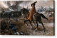 Death as General Rides a Horse on a Battlefield - Canvas Print