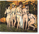 Five Bathing Women at a Lake - Canvas Print