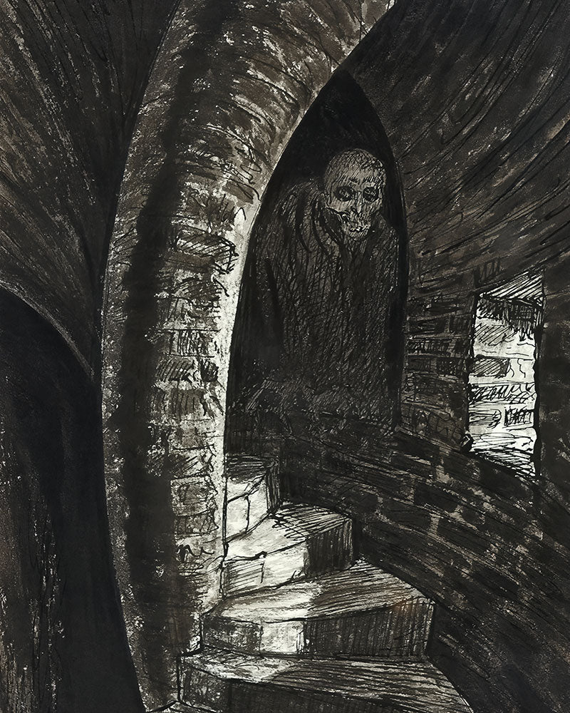 Ghost on the Stairs by Fritz Schwimbeck - Art Print - Zapista