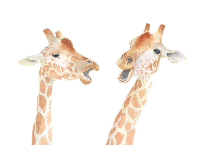 Giraffes Watercolor - Art Print - Zapista